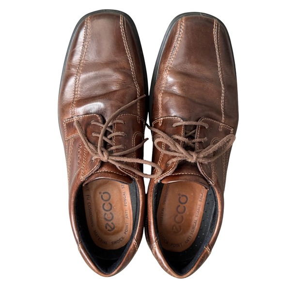 Ecco Other - ECCO Men's Brown Leather Dress Shoes Size 44‎ | US 10.5 Comfort Work Oxford